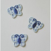 Iron-On Embroidery Sticker - Light Blue Butterflies